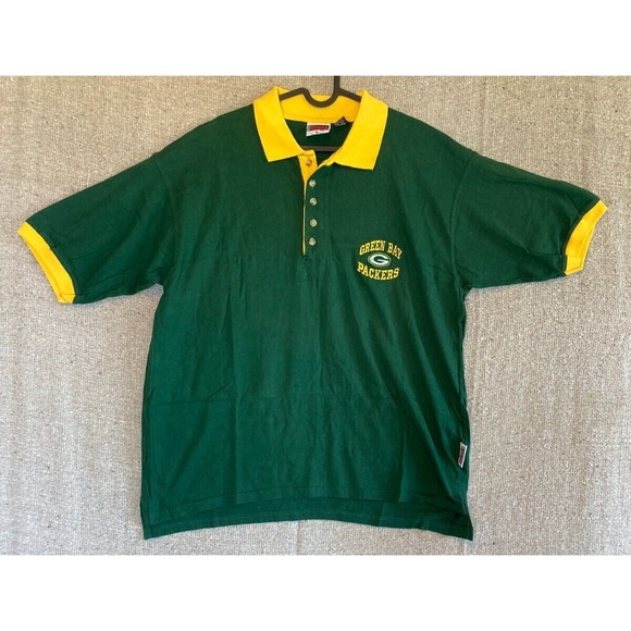 The Edge Other - Vintage GREEN BAY PACKERS Embroidered Polo Sport Golf Football Shirt LARGE